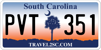 SC license plate PVT351
