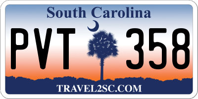 SC license plate PVT358