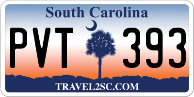 SC license plate PVT393