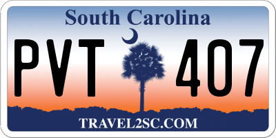 SC license plate PVT407