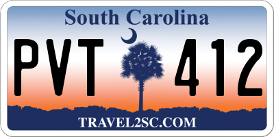 SC license plate PVT412