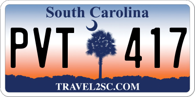 SC license plate PVT417
