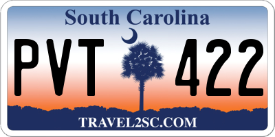 SC license plate PVT422