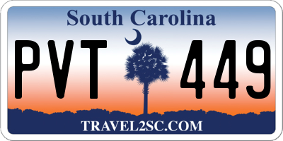 SC license plate PVT449