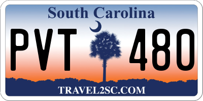 SC license plate PVT480
