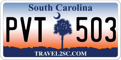 SC license plate PVT503