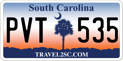 SC license plate PVT535