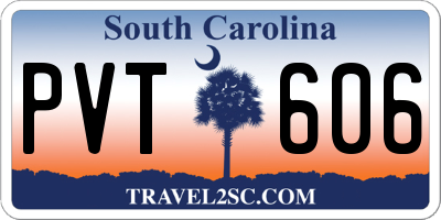SC license plate PVT606