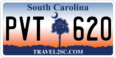 SC license plate PVT620