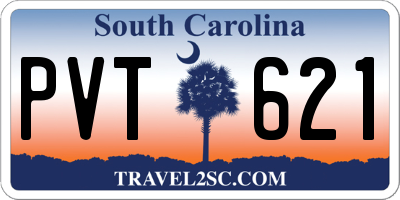 SC license plate PVT621