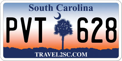 SC license plate PVT628