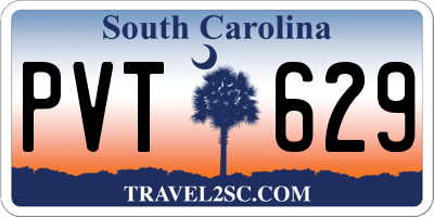 SC license plate PVT629