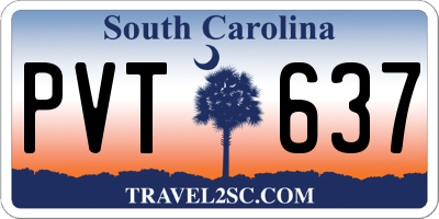SC license plate PVT637