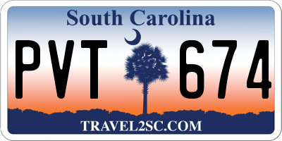 SC license plate PVT674