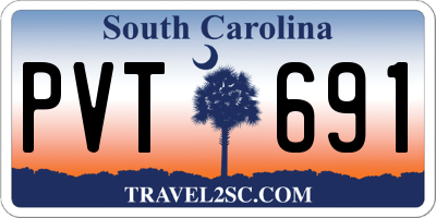 SC license plate PVT691