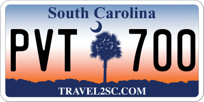 SC license plate PVT700