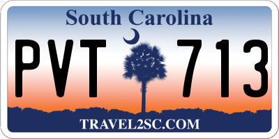 SC license plate PVT713