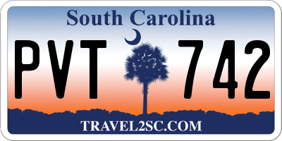 SC license plate PVT742