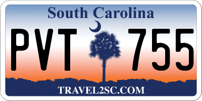 SC license plate PVT755