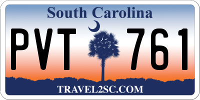 SC license plate PVT761
