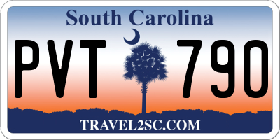 SC license plate PVT790