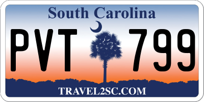 SC license plate PVT799