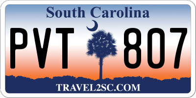 SC license plate PVT807