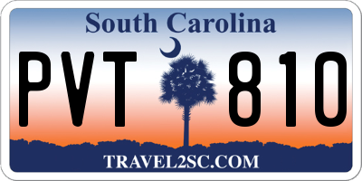 SC license plate PVT810