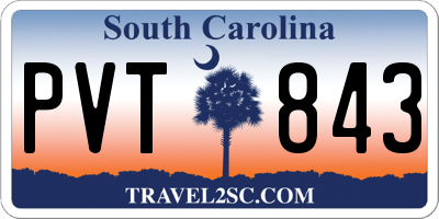 SC license plate PVT843