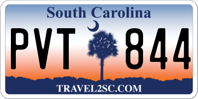 SC license plate PVT844