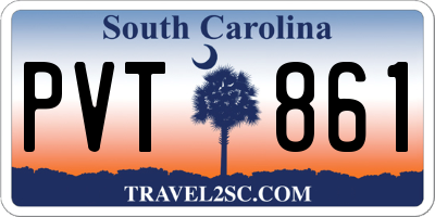SC license plate PVT861