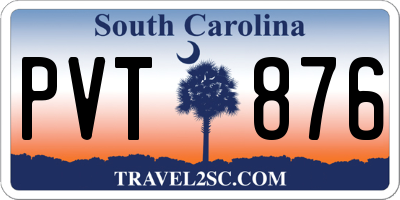SC license plate PVT876