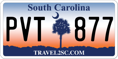 SC license plate PVT877