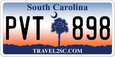 SC license plate PVT898
