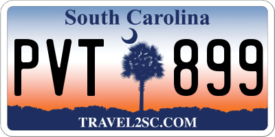 SC license plate PVT899