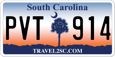 SC license plate PVT914