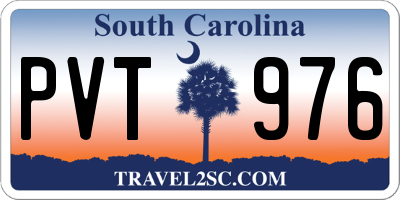 SC license plate PVT976