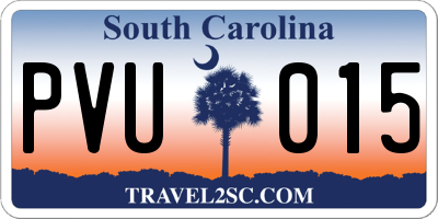 SC license plate PVU015