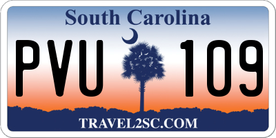 SC license plate PVU109