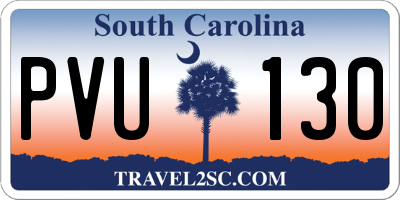 SC license plate PVU130