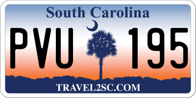 SC license plate PVU195