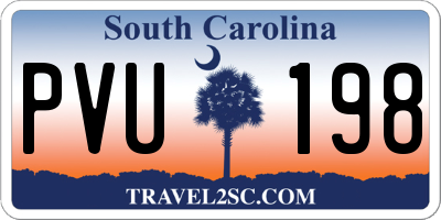 SC license plate PVU198