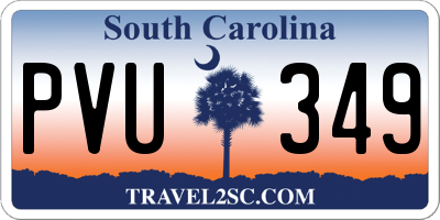 SC license plate PVU349