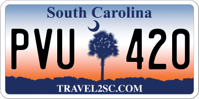 SC license plate PVU420
