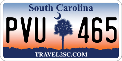SC license plate PVU465
