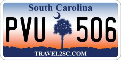 SC license plate PVU506