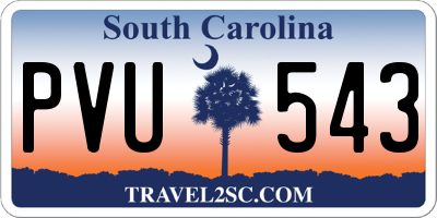 SC license plate PVU543