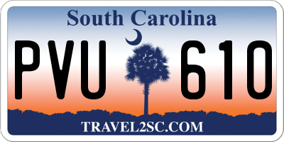 SC license plate PVU610