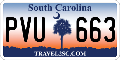 SC license plate PVU663