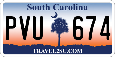 SC license plate PVU674